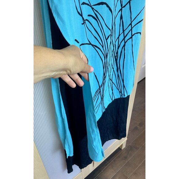 Anthony Marc Hankins Women's Blue Maxi Dress Sz XL Arttowear Lagen Look Summer - Picture 3 of 6